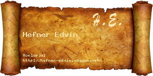 Hefner Edvin névjegykártya